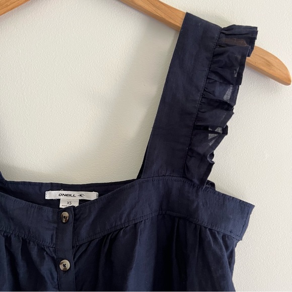O’Neill Lexie Ruffle Strap Button Front Cotton Tank - Picture 6 of 14